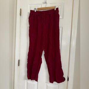 Universal Standard Women's Linen Red Cropped Pants